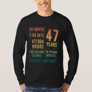 Camiseta 47º aniversário Homens Mulheres Engraçadas 47 anos
