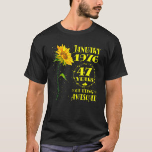 Camiseta 47. º aniversário de 47 anos Nascer de girassol Ja