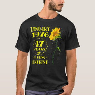 Camiseta 47. º aniversário de 47 anos Nascer de girassol Ja