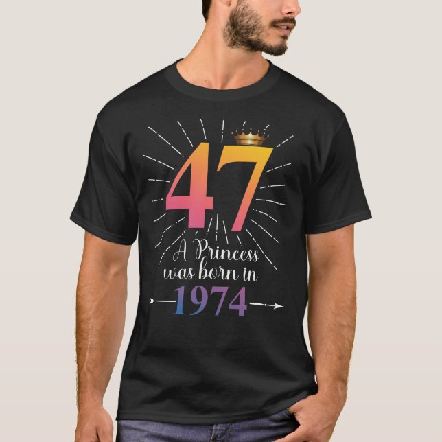 Camiseta 47.º Aniversário Presente 47 Anos (Frente)