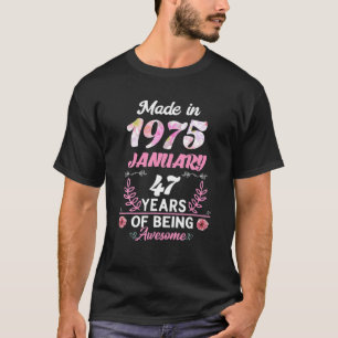 Camiseta 47 Anos De Idade 47.º Nascer De Aniversário Em J