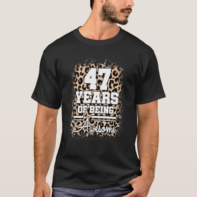 Camiseta 47 Anos De Incrível 47.º Aniversário, Cute Leopa (Frente)