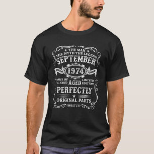 Camiseta 47 anos O homem mito lenda setembro de 1974 47T