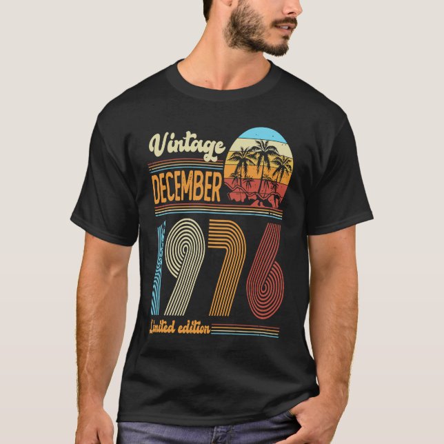 Camiseta 47 anos Vintage aniversário dezembro 1976 Mulheres (Frente)
