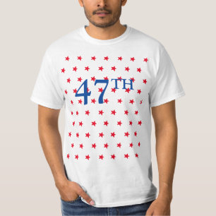 Camiseta 47 Presidente vermelho branco e azul estrelas patr