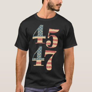Camiseta 47 Trump 2024 Vintage Flag Support Trump 45 47 Wom