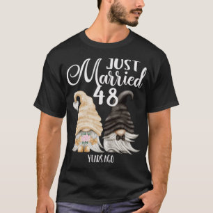 Camiseta 48º Aniversário de Casamento  Acaba de Casar 48 An
