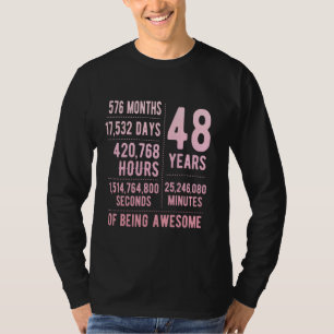 Camiseta 48º aniversário Homens Mulheres Engraçadas 48 anos