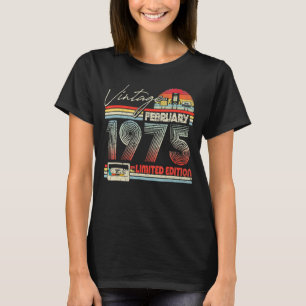 Camiseta 48. º Aniversário, fevereiro de 1975 Vintage Casse