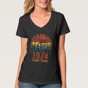 Camiseta 48 Anos De Vintage Incrível Março De 1974