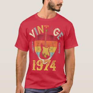 Camiseta 48 anos Vintage 1974 Guitar Pick 48th Birthday