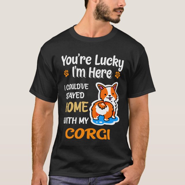 Camiseta 48 Podia Ter Ficado Em Casa Com Corgi (Frente)