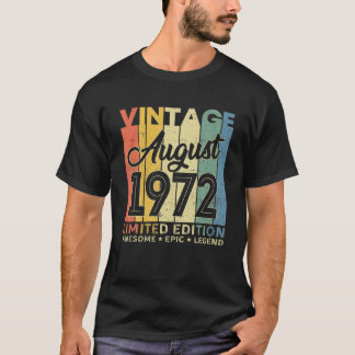 Camiseta 49º Aniversário Decoração Agosto De 1972 Homens Mu