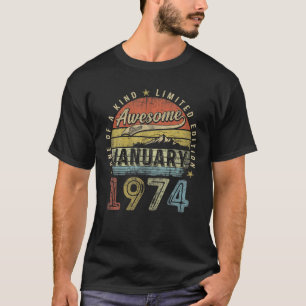 Camiseta 49º Aniversário Gift Incrível Desde Janeiro De 197