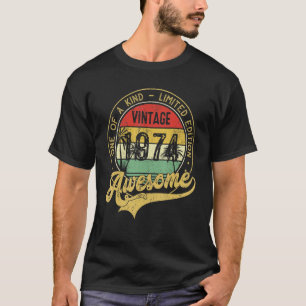 Camiseta 49 Aniversário Vintage 1974 Um Dos Tipos