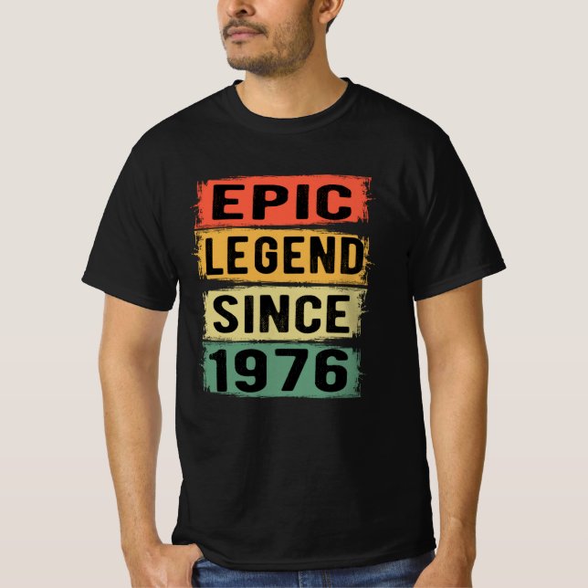 Camiseta 49 Anos De Idade Dia 1976 Legenda Epic 49º Anivers (Frente)