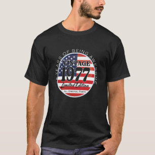 Camiseta 49 Anos de Idade Vintage 1977 Edição Limitada 49º