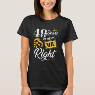 Camiseta 49 Anos De Ser O Sr. Certo Engraçado Casal Casando