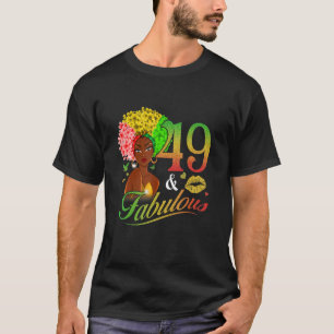 Camiseta 49 e Fabuloso 49º aniversário Mensagem de Bun Afro