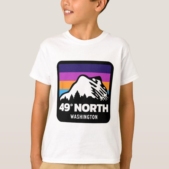 Camiseta 49 Graus Norte Washington Snowboard Skiing Fa (Frente)