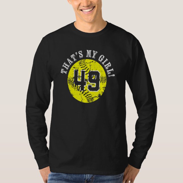 Camiseta 49 Jogador De Softball Que Minha Garota Anima O Ch (Frente)