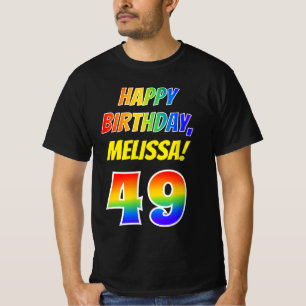 Camiseta 49.o Aniversário — Negrito, Divertido, Rainbow 