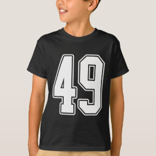 Camiseta 49 White Outline Number 49 Sports Fan Jersey Styl