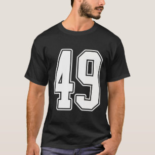 Camiseta 49 White Outline Number 49 Sports Fan Jersey Styl