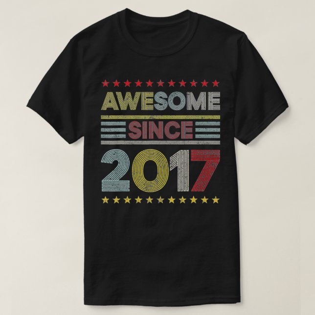 Camiseta 4.º Aniversário Decorações Impressionantes Desde 2 (Frente do Design)