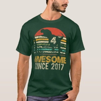 Camiseta 4. º aniversário Dinossauro 4 anos Crianças desde