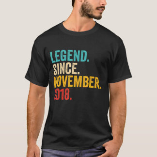 Camiseta 4.º aniversário Legenda de 4 anos desde 20 de nove