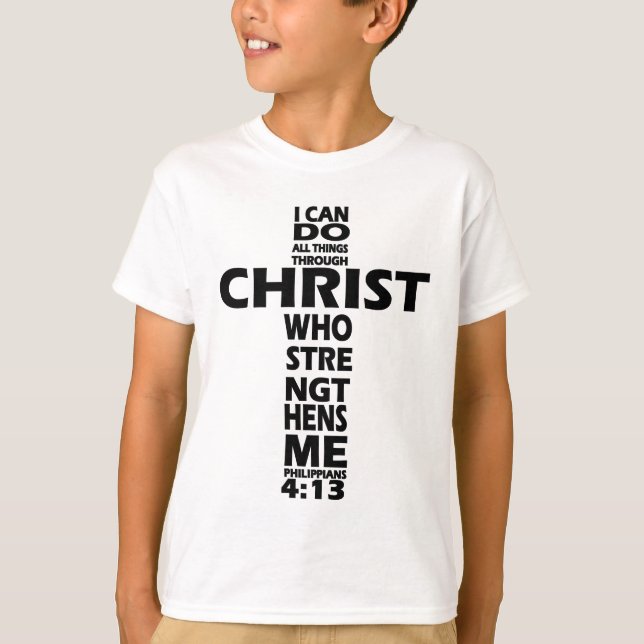 CAMISETA 4:13 DOS PHILIPPIANS - CRUZ - EU POSSO FAZER TODAS (Frente)