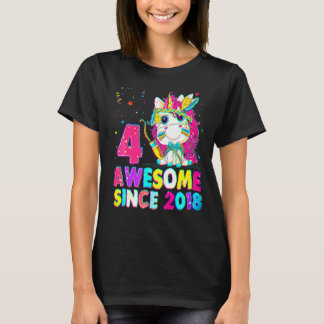 Camiseta 4 anos, 4 anos, dia de aniversário, garotinha incr