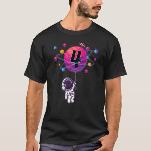 Camiseta 4 anos Astronauta Criança de Astronauta 4º Anivers