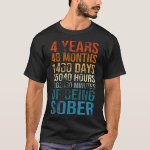 Camiseta 4 anos de celebrações Sober Recuperação de Sobried