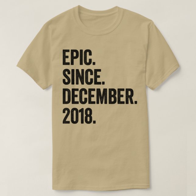Camiseta 4 anos de dezembro de 2018 4º aniversário (Frente do Design)