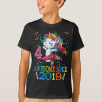 4 anos de idade 4º aniversário Unicorn Dabbing Gir