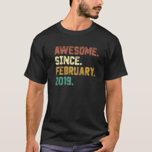 Camiseta 4 anos de idade incrível desde fevereiro de 2019 4