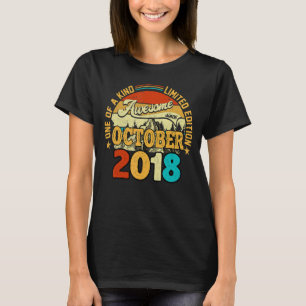 Camiseta 4 anos de idade incrível desde outubro de 2018 4º