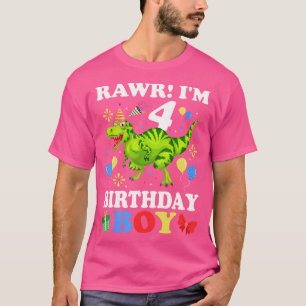 Camiseta 4 Anos De Idade Menino De Quarto Aniversário T Din