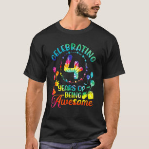 Camiseta 4 anos de ser incrível 4º aniversário meninas