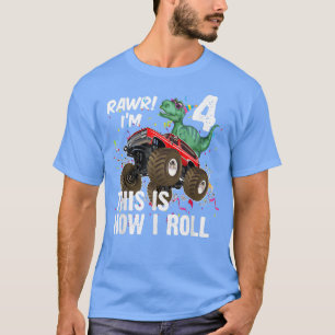 Camiseta 4 Anos Dinossauro Caminhão Monstro