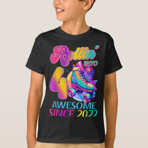 Camiseta 4 Anos Incríveis Desde 2022 Tema de Hóquei Anivers