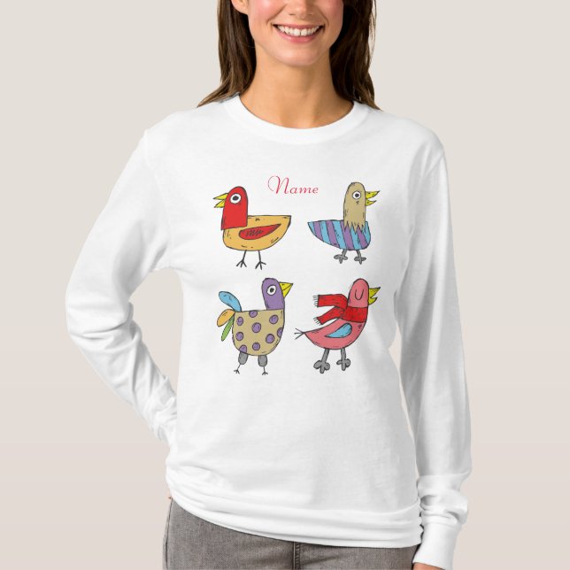Camiseta 4 Aves Engraçadas Thunder_Cove (Frente)