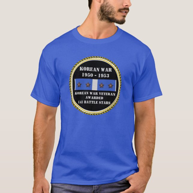 CAMISETA 4 BATALHAS ESTRELAS COREANAS GUERRA VETERAN (Frente)