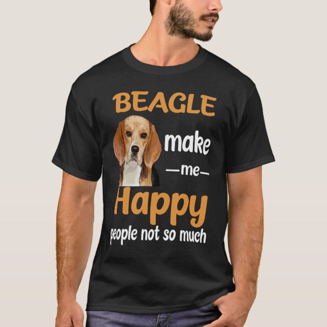 Camiseta 4 Beagle me faz feliz (Frente)