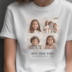 Camiseta 4 Colagem de Fotos Minimalista - Melhor Ano de Sem