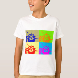 Camiseta 4 Color Pop Art Lady Liberty