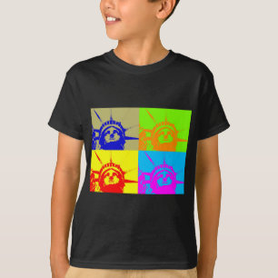 Camiseta 4 Color Pop Art Lady Liberty