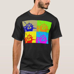 Camiseta 4 Color Pop Art Lady Liberty